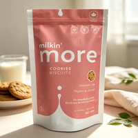 Sachet refermable à fermeture éclair, mat, imprimé sur mesure, pour biscuits, emballage alimentaire pour boulangerie et snacks