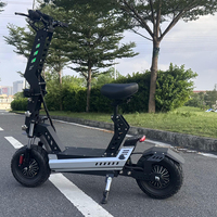 Trottinette électrique pliable avec grand pneu de 13 pouces, double moteur, logo sur la barre et la plateforme, et logo sur le carton
