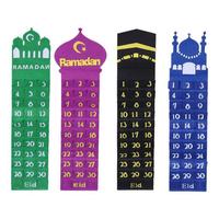 Calendrier de l'Aïd Islam Ramadan Compte à rebours Ramadan Mubarak Kareem Suspendu Décor Cadeau Feutre Calendrier de l'Aïd avec Poches