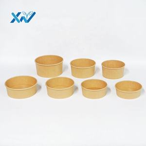 Kotak Kemasan Makanan Cepat Saji Sekali Pakai Grosir, Mangkuk Kertas Bulat untuk Bawa Pulang, Wadah Sup Bubur, Mangkuk Salad, Mangkuk Kertas Kraft Besar - Product Image 1