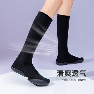 รองเท้าฟิตเนสทรงสูงรุ่น GallonShark สำหรับผู้หญิง พื้นรองเท้า TPU ตาข่าย พื้นรองเท้ากลาง EVA เหมาะสำหรับโยคะ แอโรบิก พิลาทิส และการฝึกซ้อมแบบเงียบ - Product Image 4
