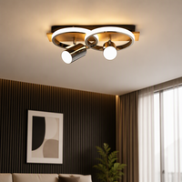 Plafonnier LED Dimmable Moderne pour Couloir d'Entrée, Vestiaire, Villa, Appartement, Hôtel, Salon, Allée, Forme Double Cercle