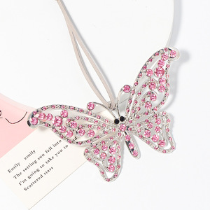 Christmas Pink and Silver Diamond-Studded Butterfly Pendant, Christmas Tree Ornament, Festive Decor, <b>Window</b> Display - Product Image 4