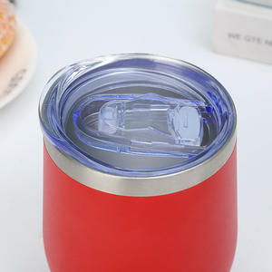 Wholesale 12oz Insulated Double Wall Plastic SprayingStainless Steel <strong>Wine</strong> <strong>Tumbler</strong> Egg Shape Coffee Mug Custom Logo - Product Image 6