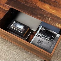 Table basse en bois au design moderne avec compartiments cachés, étagères de rangement portables et réglables pour le salon et le bureau