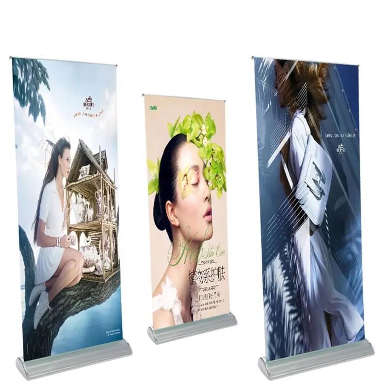 Kunststoff Stahl Roller Banner Standee Ausstellungs display Wide Base Roll Up Stand