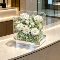 Boîtes de présentation de bouquets de fleurs en acrylique poli moderne pour l'emballage de cadeaux, boîte en acrylique transparente en gros