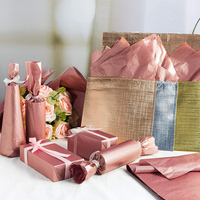 Échantillon gratuit personnalisé couleur or rose imprimé emballage cadeau papier de soie pour emballage cadeau, fleur, vin