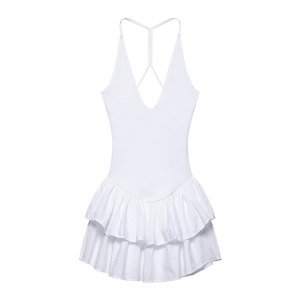 Mini abiti di bellezza senza tempo arruffati con Strap incrociato da donna eleganti e Sexy estivi - Product Image 2