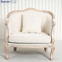 Vente en gros, canapé Louis en bois, lin rembourré, style français classique, canapé pour mariage, banquet, salon, intérieurs de luxe