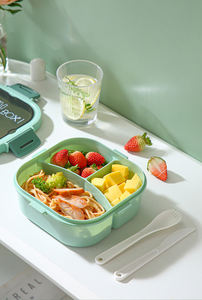 Boîte à lunch micro-ondable SYH679 en gros avec compartiments et fonctions de chauffage, comprenant cuillère et couteau - Product Image 6