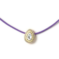 Collier pendentif style européen-américain avec chaîne en cuivre, motif goutte d'huile, couleur macaron, effet diamant haute transparence, style Dopamine