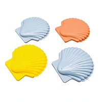 Boîtier à fards à paupières mini portable en plastique ABS coloré en forme de coquille, matériaux d'emballage cosmétique personnalisables, vente en gros
