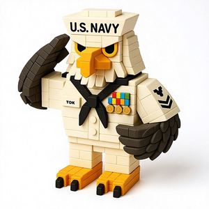 ของเล่นประกอบร่างสัตว์รบพลาสติกขนาดเล็กแบบประกอบได้ เข้ากันได้กับตัวต่อเลโก้ ของเล่นเด็กเพื่อการศึกษา รูปแบบนกอินทรี - Product Image 1