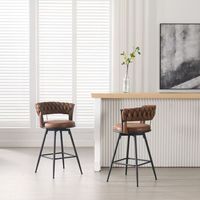 Tabouret de bar en tissu technique marron de style nordique, chaise d'îlot de cuisine pour la maison, tabouret de bar pivotant, tabouret de bar de café