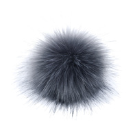 Fausse fourrure de raton laveur pompon 10cm fait à la main renard boule de poils chapeau boule Pom Pom fait à la main grande boule de cheveux avec boucle