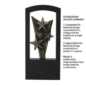 Trofeo de Aleación de Zinc con Diseño de Estrella Modelo 774 A B C, Placa de Premio Deportiva con Grabado Duradero - Product Image 1