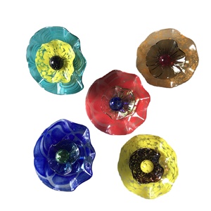 Placa de vidrio de 3 capas, pared grande, decoración decorativa para colgar en la pared, cristal de Murano, Interior moderno, soplado a mano, arte de Murano, cristal de flor