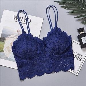 Top de Encaje con <span class=keywords><strong>Tirantes</strong></span> Finos y Diseño de Girasol para Mujer, Bralette, Ropa Interior - Product Image 5