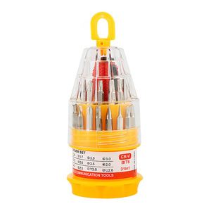Jeu de tournevis magnétiques 31 en 1 avec poignée antidérapante Kit d'outils de réparation de petits tournevis pour lunettes de montre d'ordinateur de téléphone portable - Product Image 2