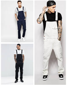 Salopette de peintre américaine en polycoton blanche pour hommes - Product Image 3