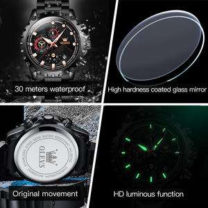 OLEVS 2873 reloj de pulsera de lujo personalizado cronógrafo hombres relojes de esfera grande de lujo para hombres reloj de cuarzo de acero inoxidable para hombre - Product Image 6