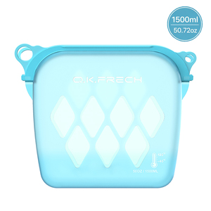 Sacs de conservation alimentaire réutilisables en silicone de qualité alimentaire, écologiques, sans BPA, 100 % étanches, minimalistes, pour la cuisine, 1500 ml - Product Image 1