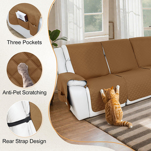 Hete Aanbieding Bruine Krasbestendige Waterdichte Rekbare Sofahoes voor Eenpersoonsbank Woonkamer Duurzame Meubelbeschermer - Product Image 2