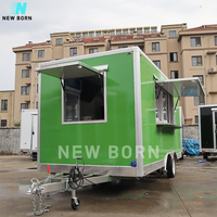 Nouvelle remorque de vente ambulante de luxe moderne multifonctionnelle en acier inoxydable pour pizzas, bonbons et aliments, avec suivi GPS, pour la vente de nourriture de rue en extérieur