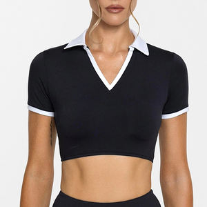 New Arrival Cropped <b>Tennis</b> Wear Women's High Waist Tight Outdoor Sports Anti-Exposure Yoga Pleated <b>Mini</b> <b>Skirt</b> Set - Product Image 4