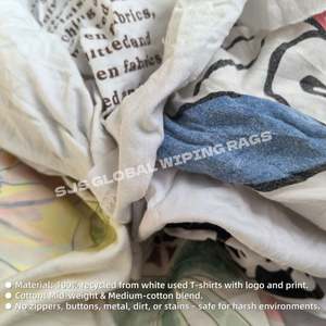 Trapos de Algodón de Grado Industrial Blancos Impresos, Toallitas de Limpieza Multiusos Absorbentes para Manchas de Aceite - Product Image 4