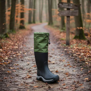 अनियेक्स आकार घुटने-उच्च मध्य बछड़ा रबर वर्षा बूट्स वाटरप्रूफ नियोप्ररीन नलाइन राउंड टो मध्य - Product Image 6