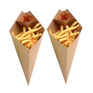 Bao bì giấy màu nâu cho thực phẩm cho nón nước sốt churro chip chiên gà bỏng ngô cốm sốt cà chua Nhúng túi khoai tây chiên hộp - Product Image 1