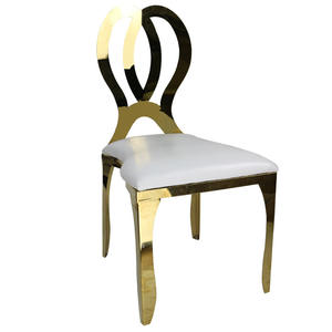 Chaise de salle à manger d'hôtel Chaise de salle à manger en cuir de salon en acier inoxydable doré moderne de luxe Chaise De Comedor De Cuero - Product Image 3