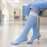 Chaussettes de compression montantes sur mesure de haute qualité 15-20 mmHg pour le sport, à compression graduée, longues, pour soins infirmiers, vente en gros, OEM