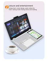 Laptop Dual Screen 15 + 7 N100, Notebook Baru Ultra ramping 16Gb 32Gb Ram 1Tb 2Tb Ssd serbaguna