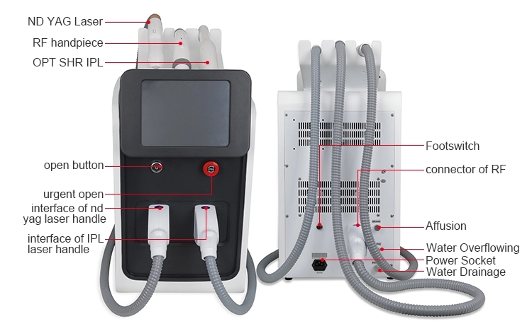 3 in 1 ipl machine front and back parts