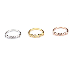 Nhẫn khuyên mũi mạ đồng zircon 16G 18G 20G, khuyên <span class=keywords><strong>septum</strong></span>, khuyên mũi hoa, khuyên tai, trang sức body piercing - Product Image 4