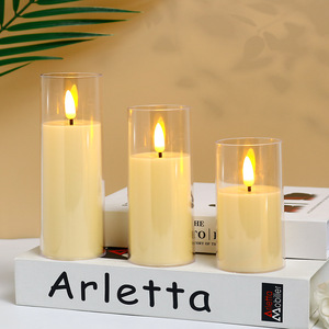 <span class=keywords><strong>Tube</strong></span> transparent télécommande bougies lumière sans flamme à piles <span class=keywords><strong>Led</strong></span> en plastique pilier bougie pour la maison fête d'anniversaire décor - Product Image 5