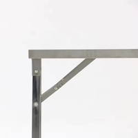 Table pliante robuste en acier inoxydable 304 avec réglage de la hauteur, conçue pour les cuisines professionnelles, sans roulettes