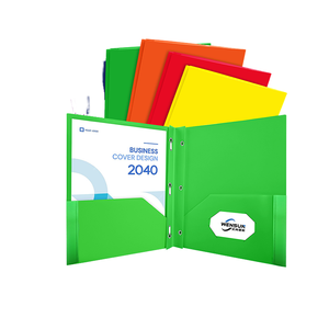 Heavy-Duty 3 Prong File <b>Folders</b> with 2 Pocket <b>Card</b> Slot Plastic PP Material 2 Pocket Prongs <b>Folders</b> with Pockets - Product Image 6