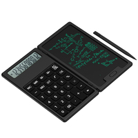 NEWYES Mini calculatrice électronique 2 en 1 Tablette d'écriture LCD 5 pouces Calculatrice à 12 chiffres avec tableau d'écriture