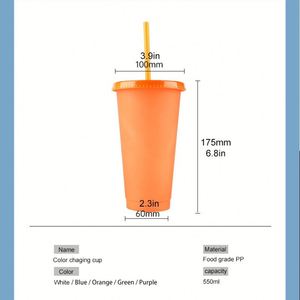 550Ml Custom Logo Temperature Sensitive Cold Discoloration Pp Sets With <b>Straw</b> Stadium Concert Party Outdoors Events <b>Cups</b> - Product Image 2