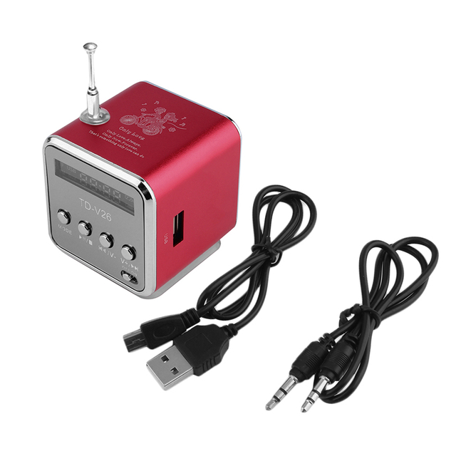 TD-V26 Mini Portable Sound Speaker TF Card FM Radio AUX Stereo Music Player Speaker