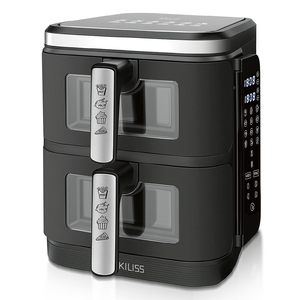 ACKILISS ACL-650006 <span class=keywords><strong>Friteuse</strong></span> à air chaud 2800W 5.5L+5.5L Double panier Multi-usages Circulation d'air à 360° Nettoyage facile Utilisation facile - Product Image 5