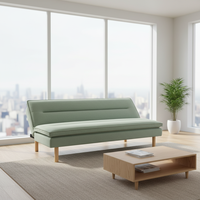 Canapé-lit extensible en tissu Nisco - Design moderne - Idéal pour les appartements - Confortable et durable - Pieds en bois - Vente directe d'usine