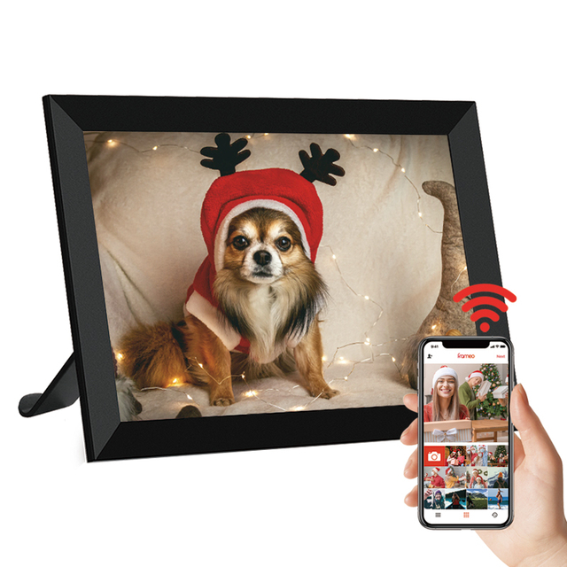 Frameo 10.1 Inch WiFi Digital Picture Frame with 1280 * 800P IPS Touch Screen HD Display,Send Photos with APP