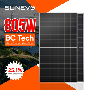 Panel <span class=keywords><strong>Solar</strong></span> Bifacial BC de Alto Rendimiento de 800W 805W con Estructura de Doble Vidrio para Entornos de Alto <span class=keywords><strong>Albedo</strong></span> y Sistemas Solares Terrestres - Product Image 1