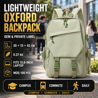 Sac à dos Oxford léger personnalisé avec compartiment pour ordinateur portable de 15,6 pouces et design multi-poches pour le campus, les trajets quotidiens et les voyages