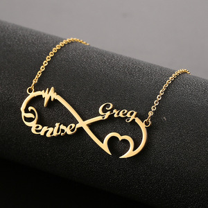 <span class=keywords><strong>Collana</strong></span> Infinity <span class=keywords><strong>personalizzata</strong></span> in acciaio inossidabile con più nomi di famiglia con nome placcato in oro catena da donna collane di gioielli - Product Image 3